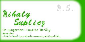 mihaly suplicz business card