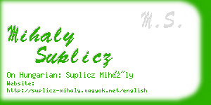 mihaly suplicz business card